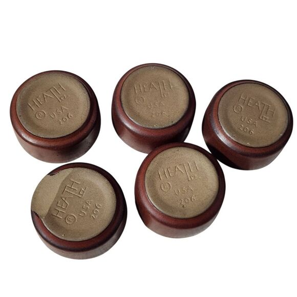Heath Ceramics Small Set of 5 Ramekin Brown Beige Round Redwood Finger Bowls - Picture 4 of 8